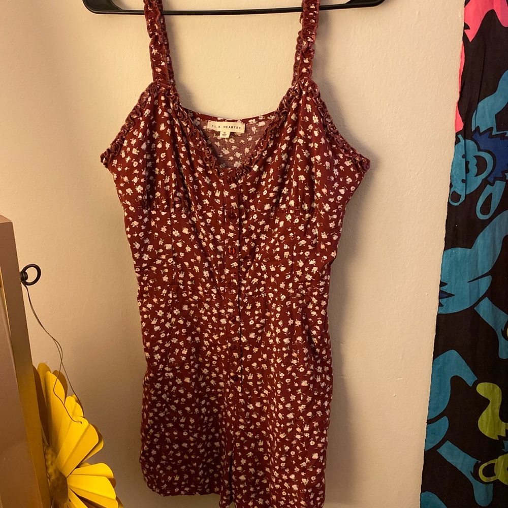 Maroon Floral Romper